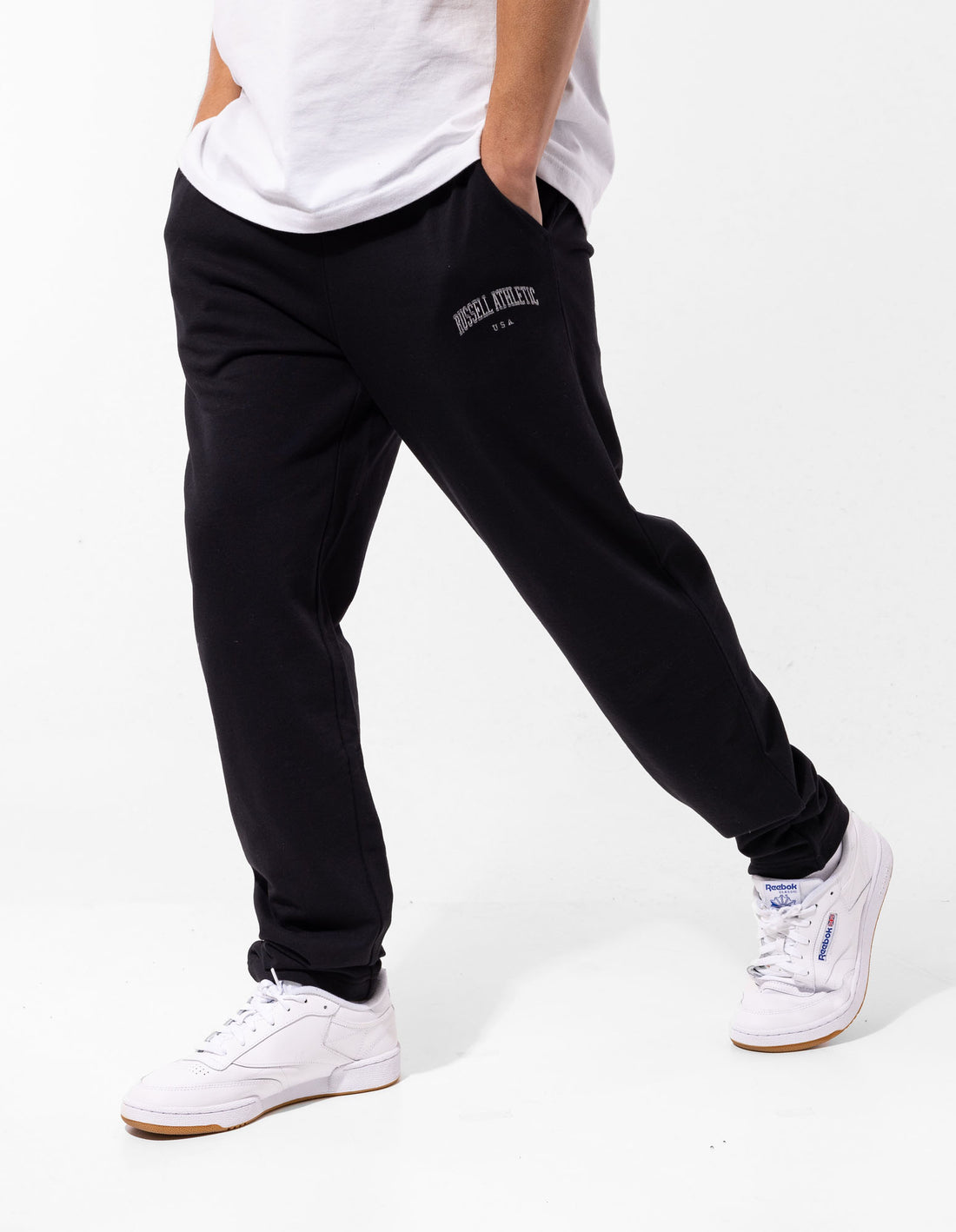 Track pants Russell Athletic Originals Big Arch Unbrushed Open Leg Homme Noir | EXWR-68297