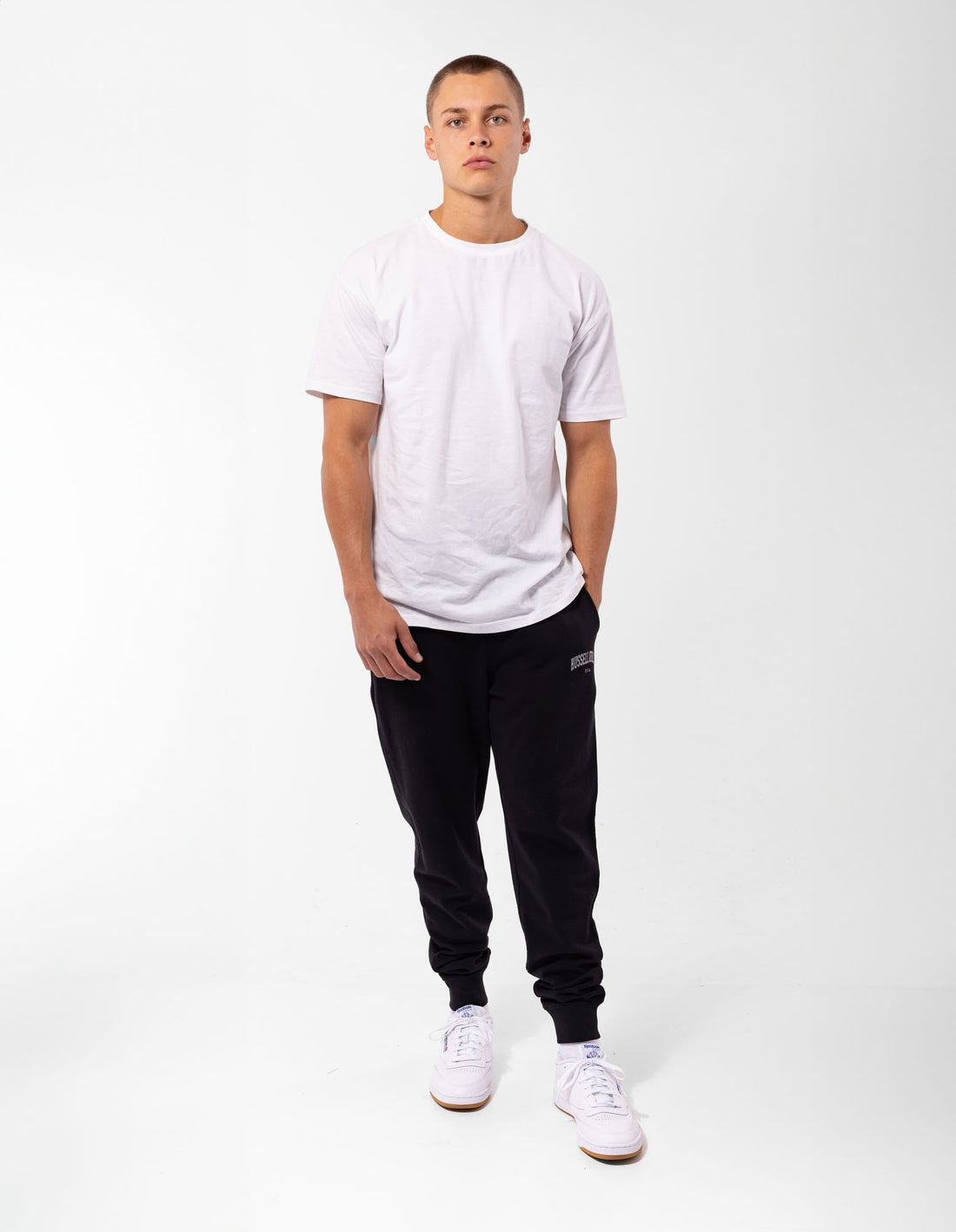 Track pants Russell Athletic Originals Big Arch Unbrushed Cuffed Homme Noir | DHOE-16793